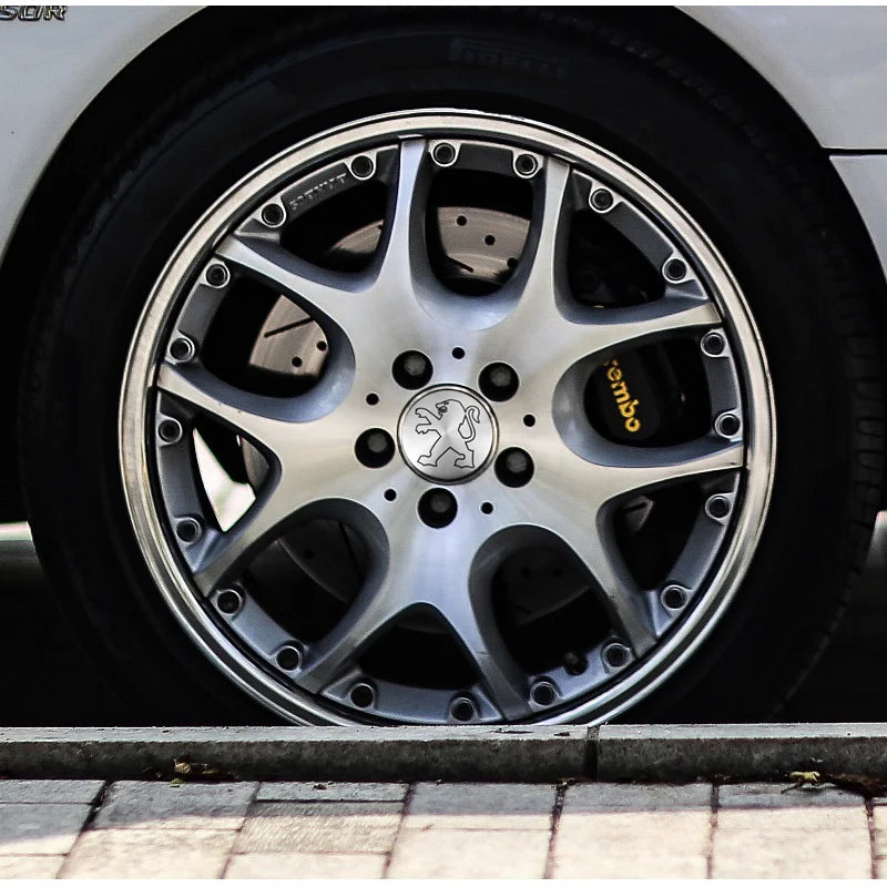 Autocollants Emblème de Moyeu Peugeot Lion 56 60 65 mm Lot de 4