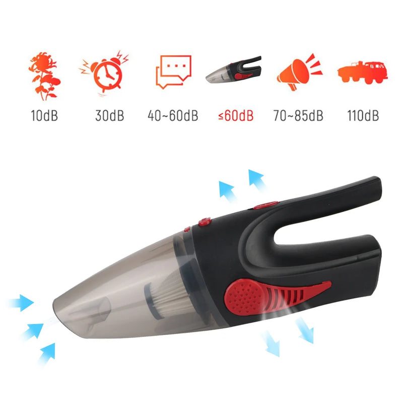 12V Car Vacuum Cleaner Cigarette Lighter 120 W Washable HEPA Filter