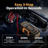 Booster de Batterie Voiture 6500A avec Compresseur 150 PSI 3 en 1