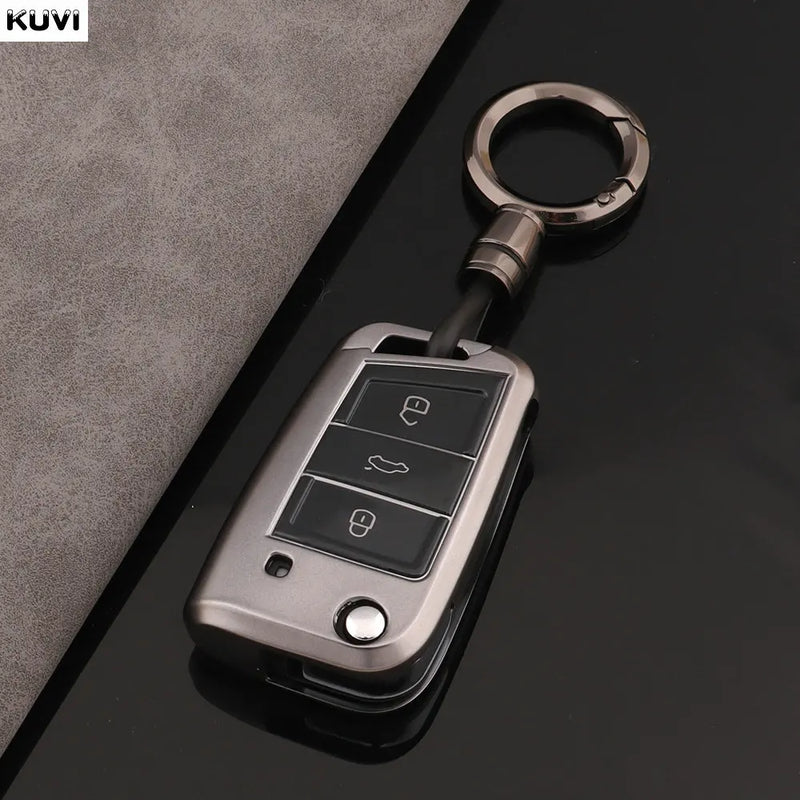 Étui de Protection Clé Volkswagen Polo Golf 7 Tiguan Skoda Octavia Kodiaq Karoq Seat Ateca Gris