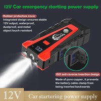 Démarreur de Batterie Portable 3000A 12V Câble 3 en 1 et Mallette