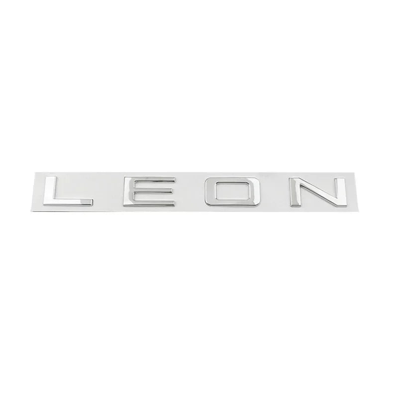Emblème Lettres LEON 3D en Alliage de Zinc pour Seat Leon MK1 à MK6 et FR, Capitales ou Manuscrit, 5 Coloris