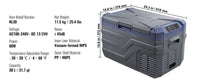 Réfrigérateur de Voiture Double Zone 25 à 40 L Congélateur Portable à Compresseur 12/24 V