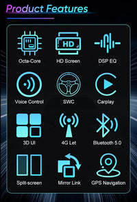 Autoradio Android Dodge Charger 2011-2014 Écran QLED 9 pouces CarPlay GPS Navigation