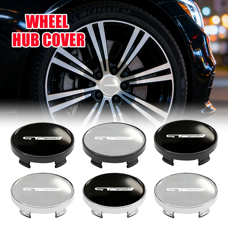 Cache-Moyeux GT Sport 56 ou 60 mm, Lot de 4, Noir ou Argent, pour Renault Clio, Twingo, Zoe, Mégane, Duster