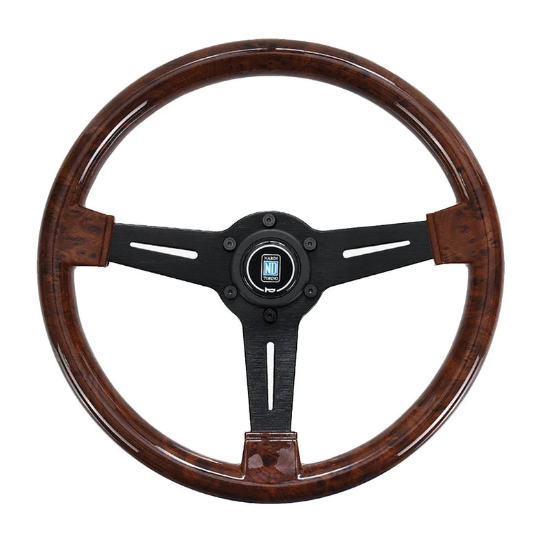 Volant de Course Universel 350 mm Aspect Bois 14 Pouces