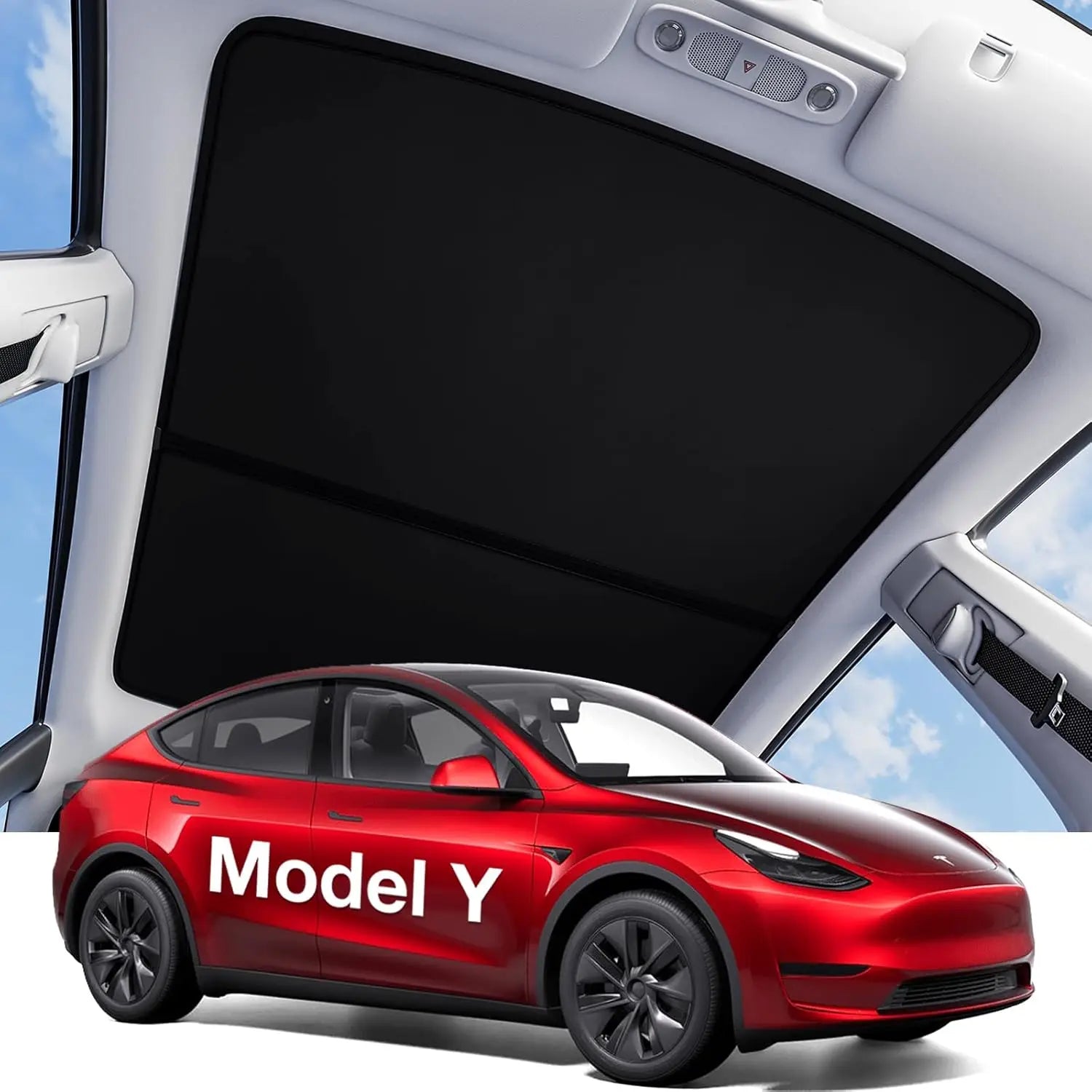 Pare-Soleil de Toit Tesla Model Y 2020-2026 Nano Cristal Noir Blanc ou Bleu