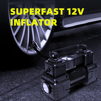 Compresseur de Pneu Voiture 12V Double Cylindre Manomètre ou Écran
