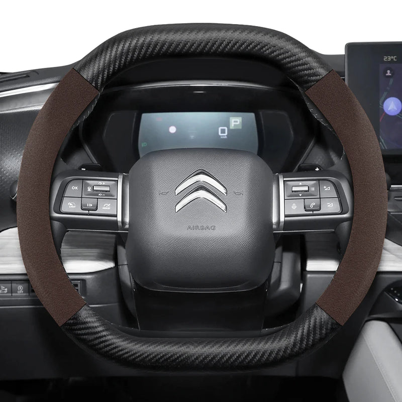 Housse de Volant Citroën Daim et Texture Carbone C3 C4 X Berlingo C5 Aircross Jumper Spacetourer Ami X