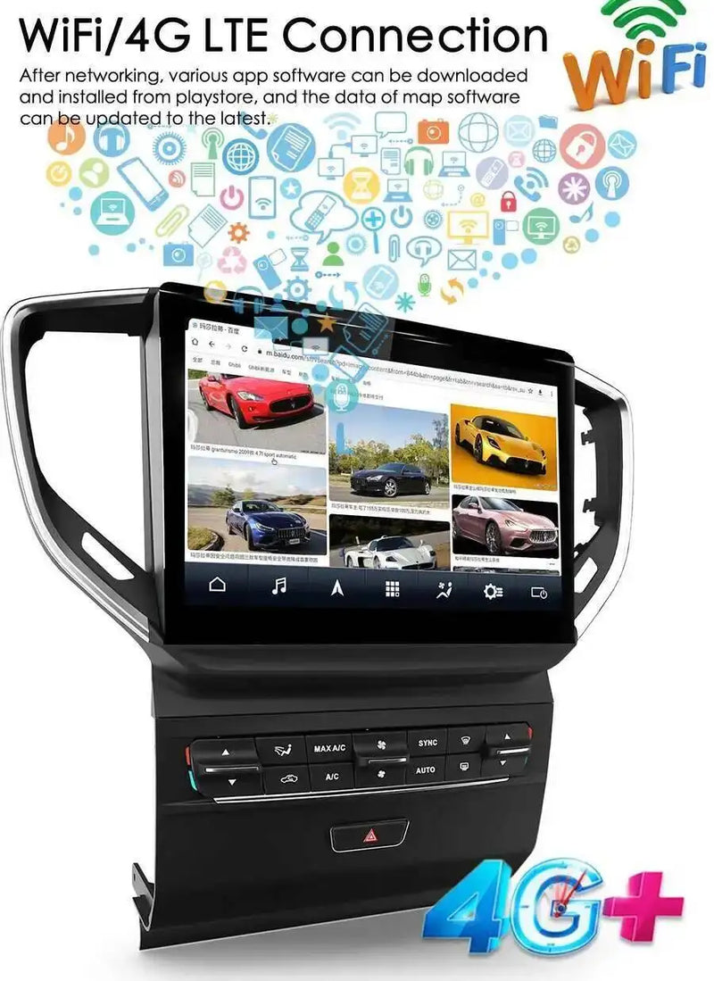 Autoradio Android 13 Maserati Quattroporte 2013-2020 Écran 12,3 Pouces CarPlay GPS 4G