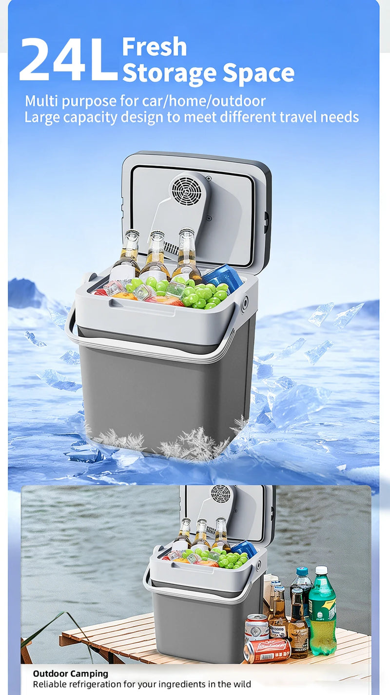 Glacière Électrique Voiture 24 L 12 V 220 V Froid et Chaud