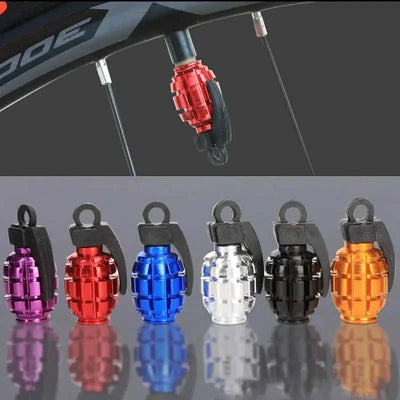 Bouchons de Valve Universels Grenade Aluminium Anti-Poussière