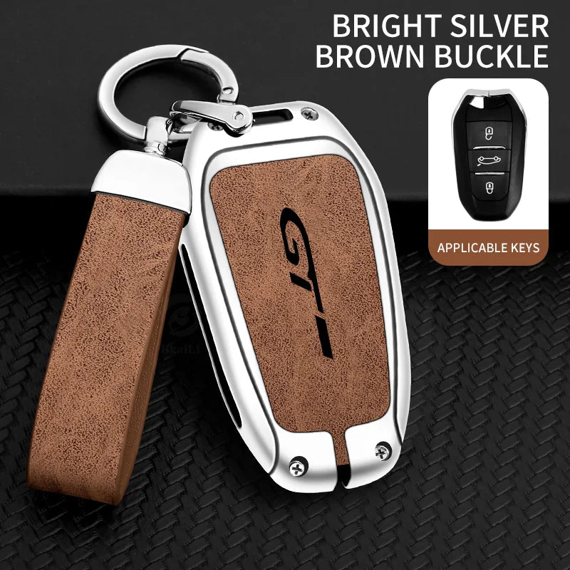 Coque de Clé Peugeot GT Line 3 Touches Alliage de Zinc Suédine