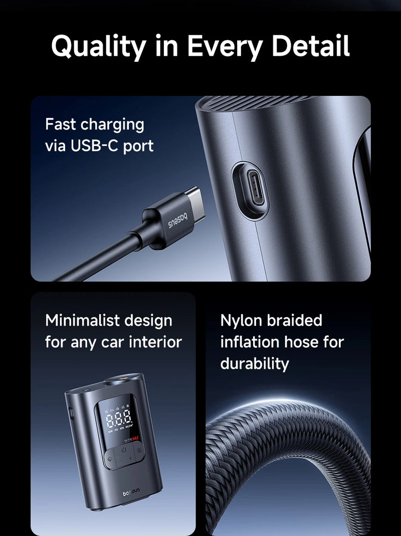 Gonfleur de Pneu Baseus GoTrip VA1 Pro et Max 7500 mAh