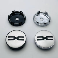 Cache-Moyeux 60 mm Avec Emblème Dacia Spring Duster Lot de 4 Noir ou Argent