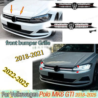 Calandre Volkswagen Polo 6 AW 2018-2025 Nid d'Abeille Barre Rouge