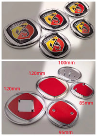 Emblème Fiat 500 Abarth Logo 85 95 100 120 mm pour l'Avant et le Coffre Arrière Autocollant