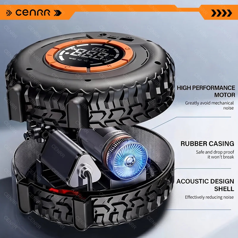 Gonfleur de Pneu Sans Fil CENRR Design Roue Écran Numérique