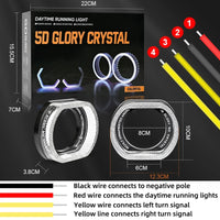 Anneaux LED Angel Eyes RGB Feux de Jour 5D 2,5 et 3 Pouces