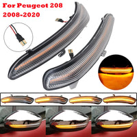 Clignotants LED de Miroir Latéral Dynamiques Séquentiels Peugeot 208 2008 Citroën C3 C4 Lot de 2