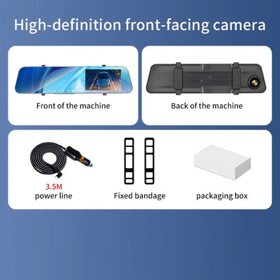 Dashcam Voiture 12 Pouces Double Objectif Vision Nocturne