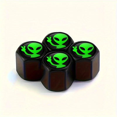 Bouchons de Valve Universels Alien Vert Aluminium
