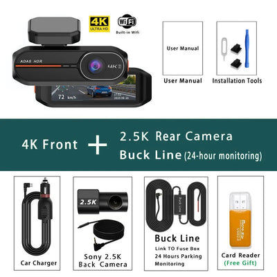 Dashcam 4K OLESED WP57 Avant Arrière 2.5K ADAS