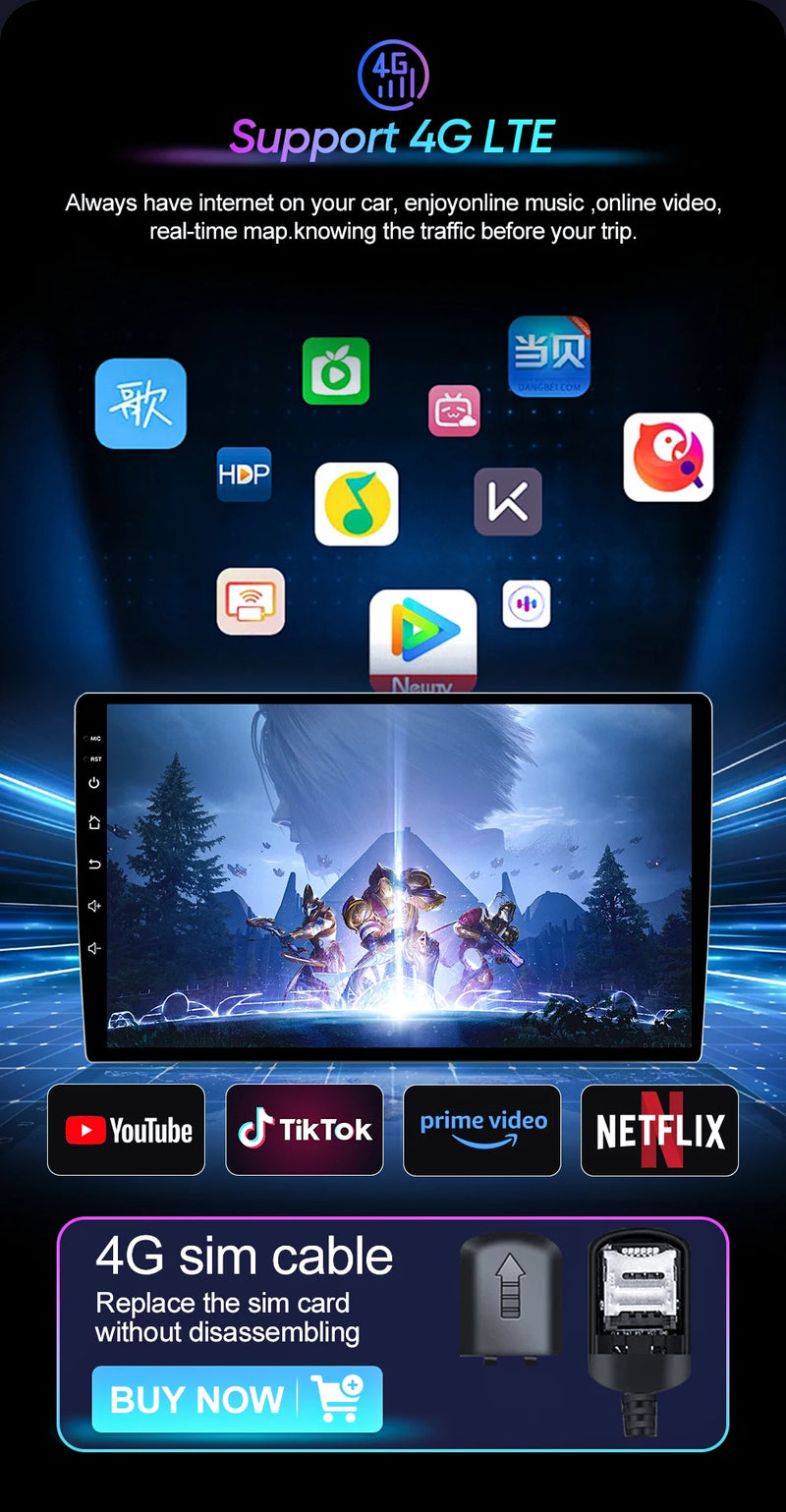 Autoradio Android Dodge Charger 2011-2014 Écran QLED 9 pouces CarPlay GPS Navigation
