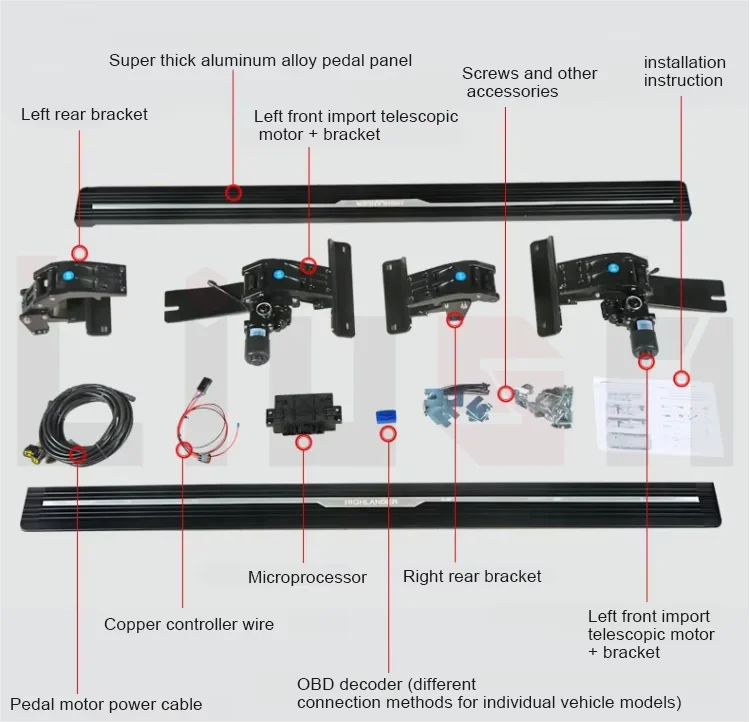 Marchepieds Électriques Rétractables VW Touareg 7P 2011-2018 Aluminium Éclairage LED