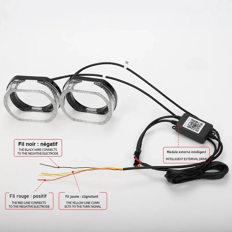 Anneaux LED Angel Eyes RGB Feux de Jour 5D 2,5 et 3 Pouces