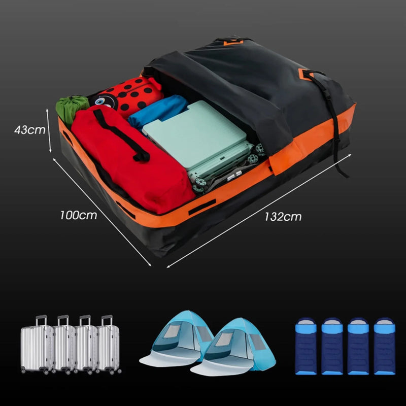 Sac de Toit Pliable 600 L Étanche avec Serrure à Combinaison et Fond Antidérapant pour Voiture et SUV