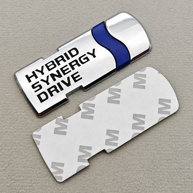 Emblème Hybrid Synergy Drive Métal 3D Toyota Corolla Yaris Auris RAV4 C-HR Noir Chrome Argent Or
