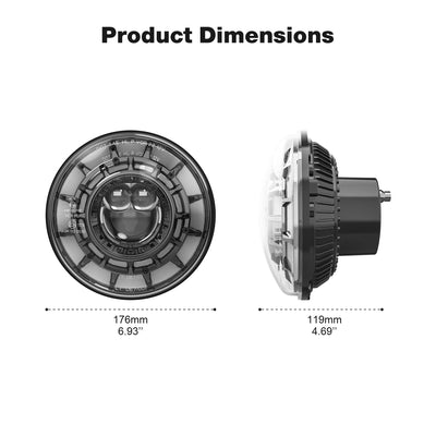 Phares LED Ronds 7 Pouces Jeep Wrangler JK Angel Eyes