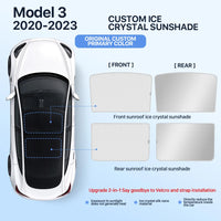Pare-Soleil de Toit Tesla Model 3 Highland Model Y Juniper Cristal de Glace Noir ou Gris