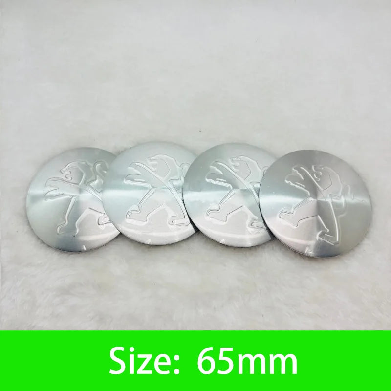 Autocollants Emblème de Moyeu Peugeot Lion 56 60 65 mm Lot de 4