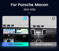 Autoradio Double Écran 12,3 + 12,3 Pouces Porsche Macan 2014-2017 Android CarPlay Sans Fil GPS