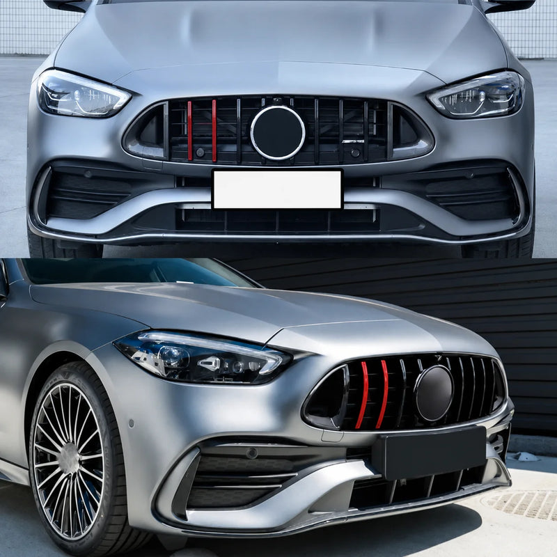 Calandre Mercedes Classe C W206 2022+ Style Brabus Noir Carbone Rouge C180 C200 C300