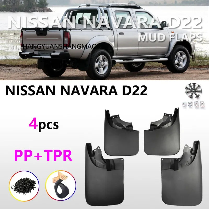 Garde-Boue Nissan Navara D22 NP300 2002-2015 Bavettes 4 Pièces