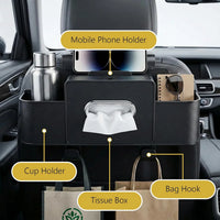 4-in-1-Rücksitz-Organizer fürs Auto mit Taschentuchhalter, Becherhalter und Haken