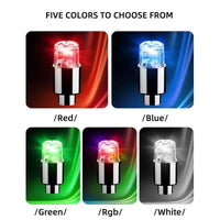 Universal Multicolored LED Light Valve Caps — finish detail