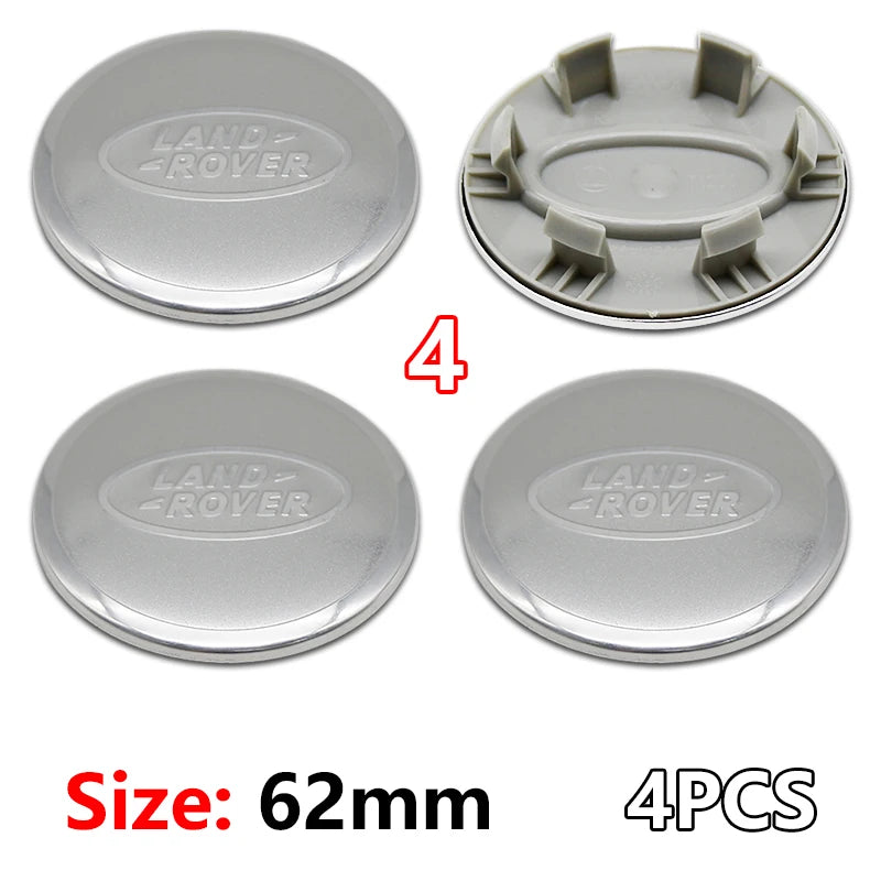 Cache-Moyeux Land Rover 62 mm Lot de 4 Emblèmes de Jante 3D ABS Chromé pour Evoque Defender Discovery 4 Range Rover Sport