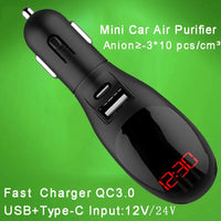 Purificateur d'Air Voiture Ioniseur Chargeur USB Type-C