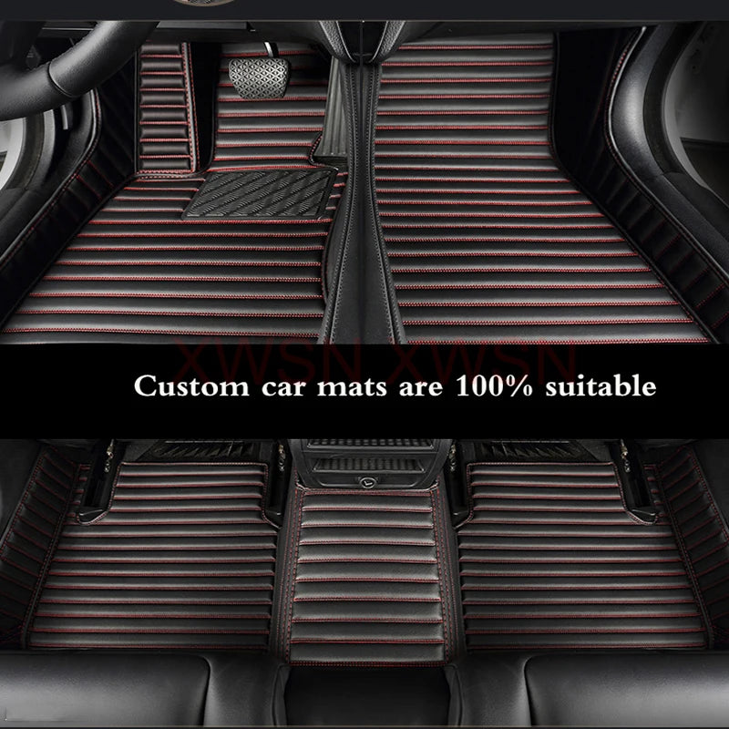 Tapis de Sol Cuir PU Rayé 5D Sur Mesure Volvo XC40 V60 V90 2016-2023 5 Places ou 1 Pièce