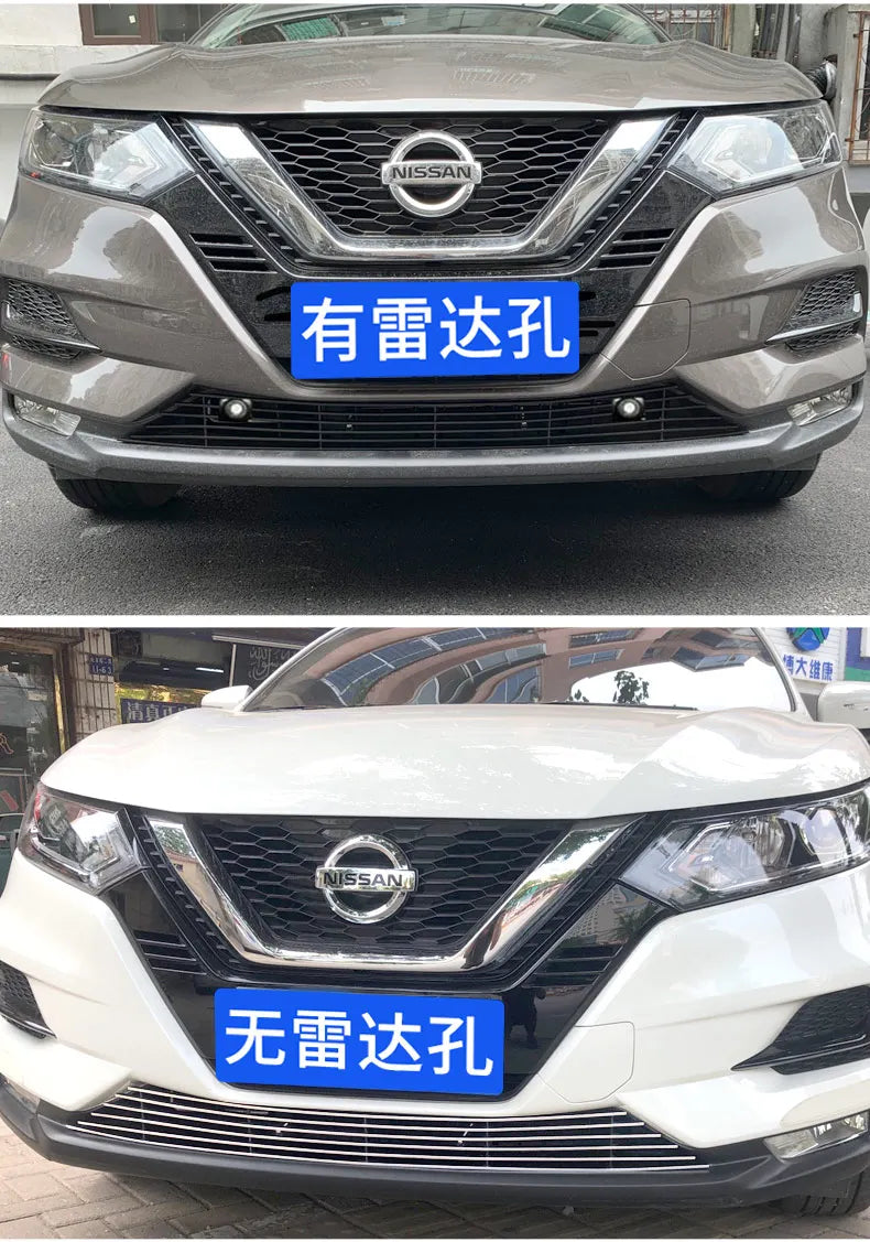 Calandre Nissan Qashqai 2019-2023 J11 Restylé, Grille Inférieure en Métal Noire ou Argent, avec ou sans Radar