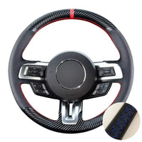 Couvre Volant Ford Mustang 2015-2021 Cuir Perforé à Coudre