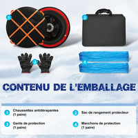 Chaussettes à Neige Voiture SUV Textile Universelles Sangles Orange