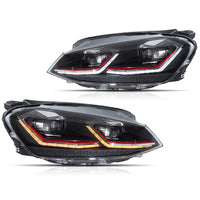 Phares LED Volkswagen Golf 7 2015-2017 Vland DRL — vue de trois quarts