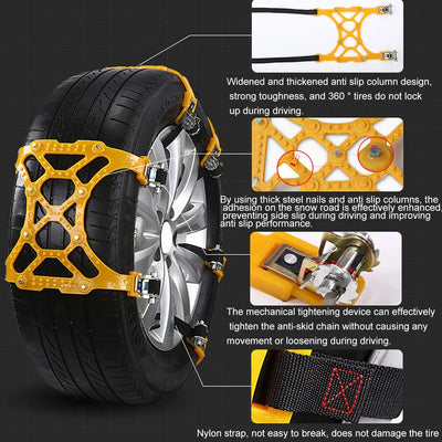 Chaînes à Neige Voiture SUV 3 Pièces Antidérapantes