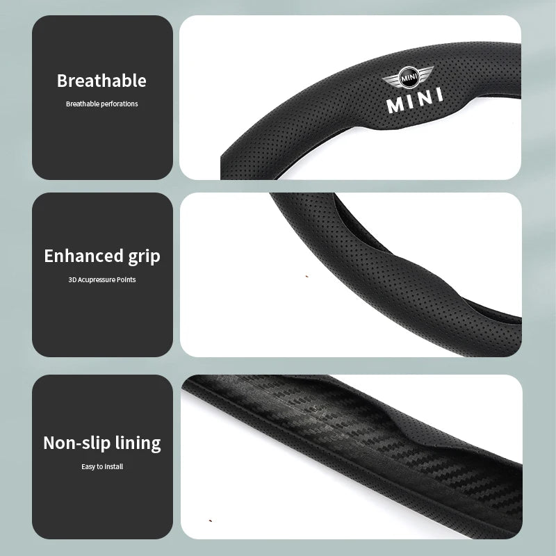 Couvre Volant Antidérapant MINI Cooper R56 F56 JCW — détail de finition