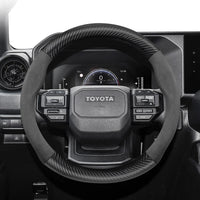 Couvre Volant Toyota Yaris, Corolla, C-HR, RAV4, Hilux, Aygo en Daim et Carbone, Tailles S, M et L